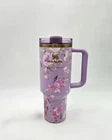 Stanley x LoveShackFancy Quencher H2.0 FlowState Tumbler – Happy Thoughts Rosa Beaux Purple – 40 oz