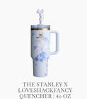 Stanley x LoveShackFancy Quencher H2.0 FlowState Tumbler – Everblooming Rosettes Blue – 40 oz