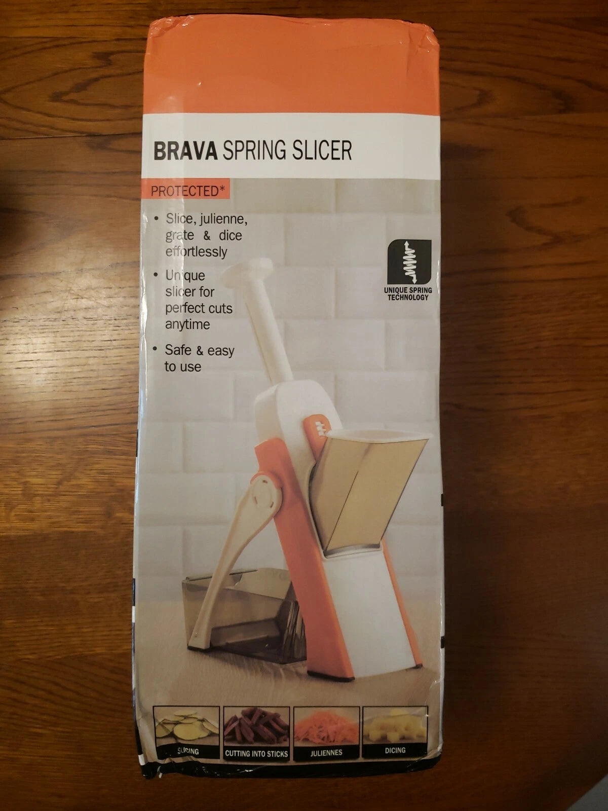 Spring Slicer Manual Vegetable & Fruit Chopper Cutter Grinder Tool with Stainless Steel Blade