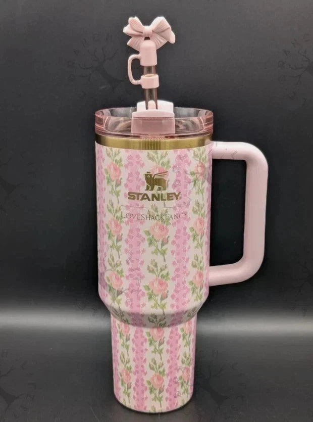 Stanley x LoveShackFancy Quencher H2.0 FlowState Tumbler – Blooming Heirloom Edition – 40 oz